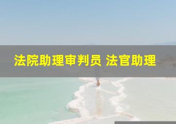 法院助理审判员 法官助理